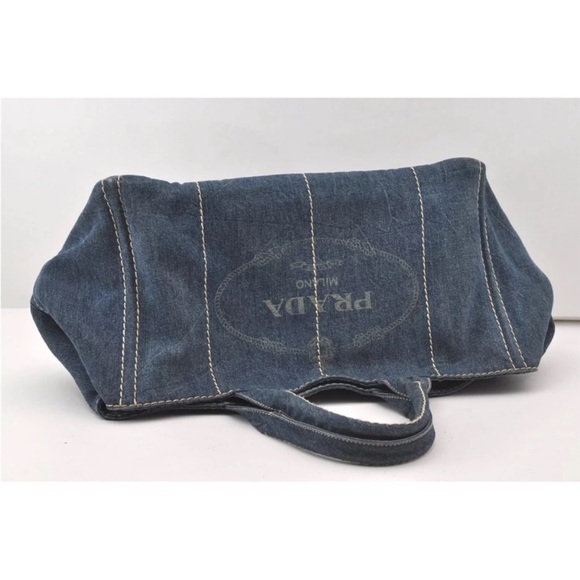 Authentic Prada Denim Blue Canapa Tote + Wallet! - Picture 7 of 13